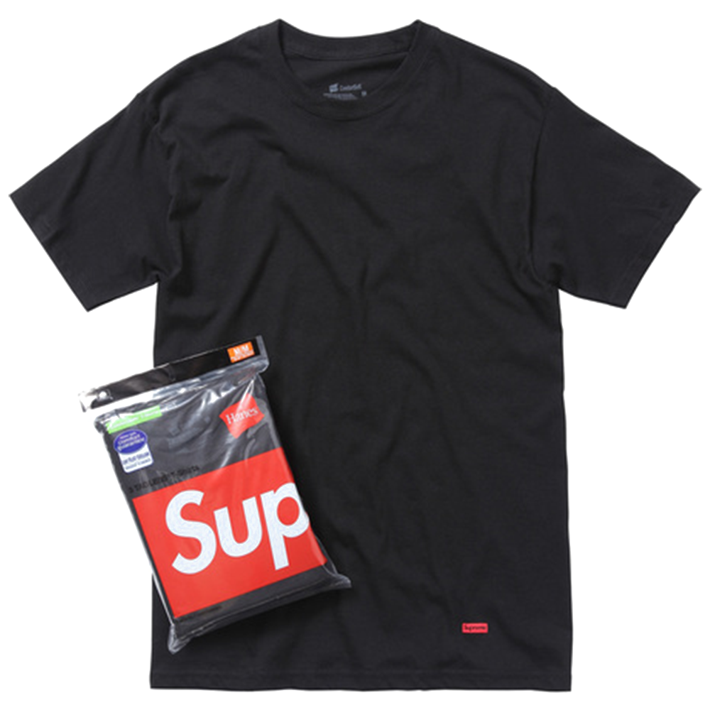 Supreme Hanes Tagless Tees (3 Pack) Black