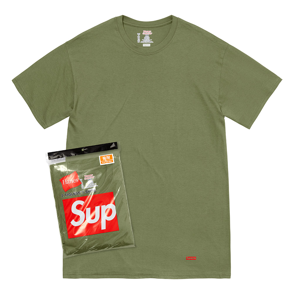 Supreme Hanes Tagless Tees (2 Pack) Olive