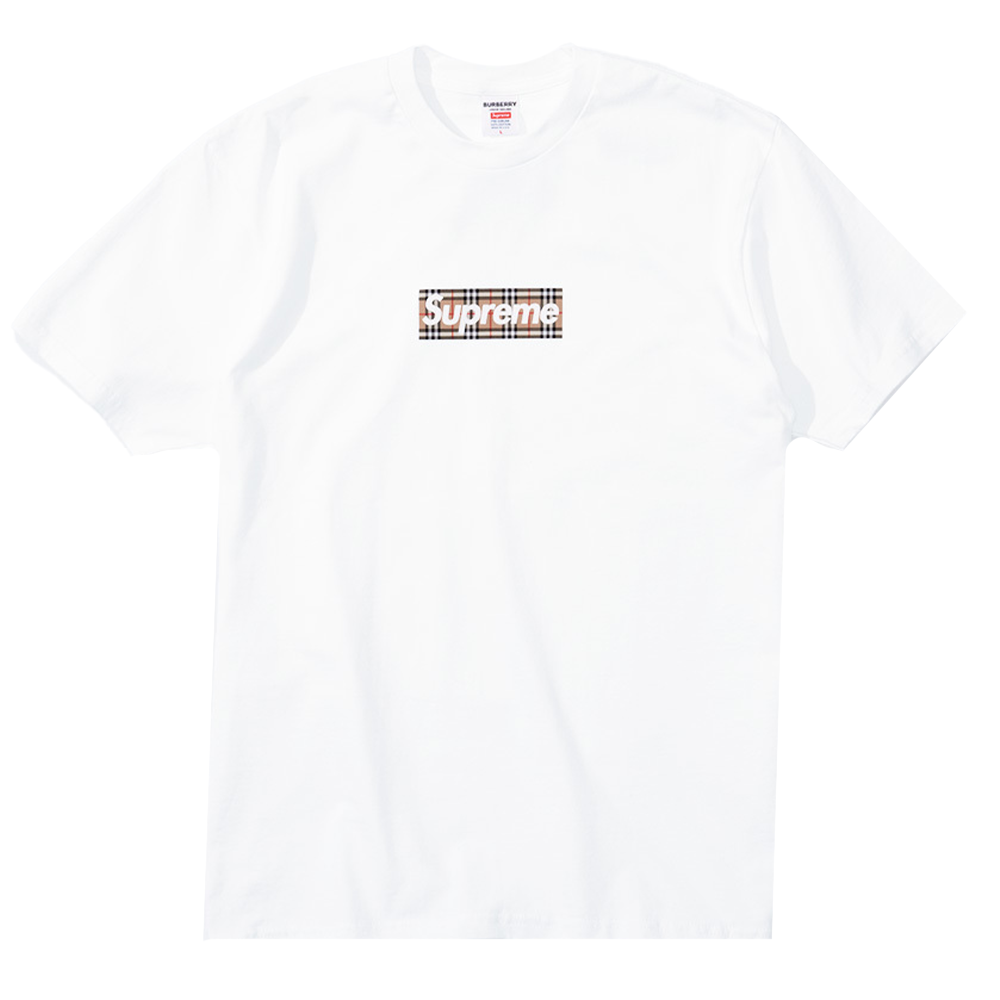 Supreme Burberry Box Logo Tee White