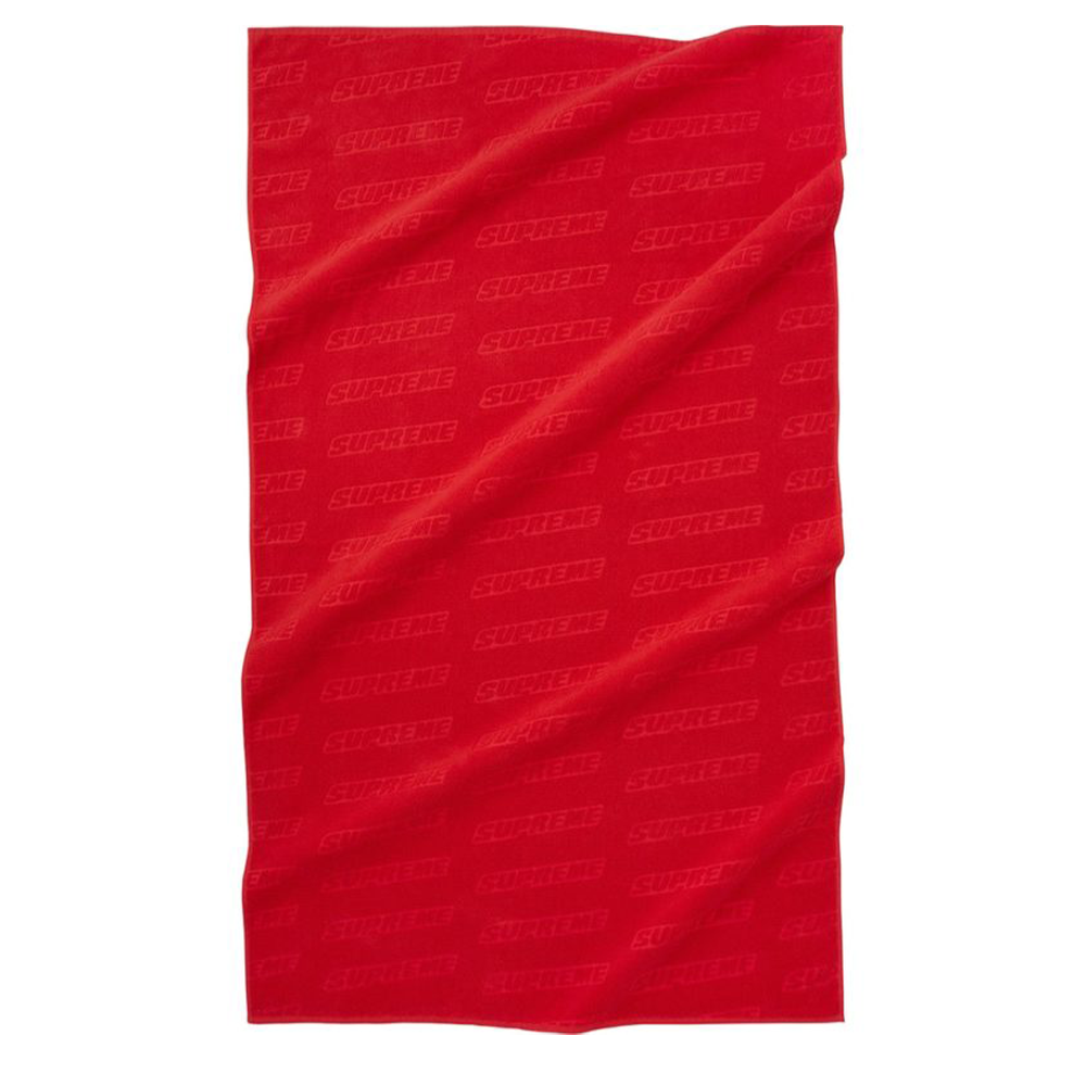 Supreme Debossed Logo Beach Towel Red