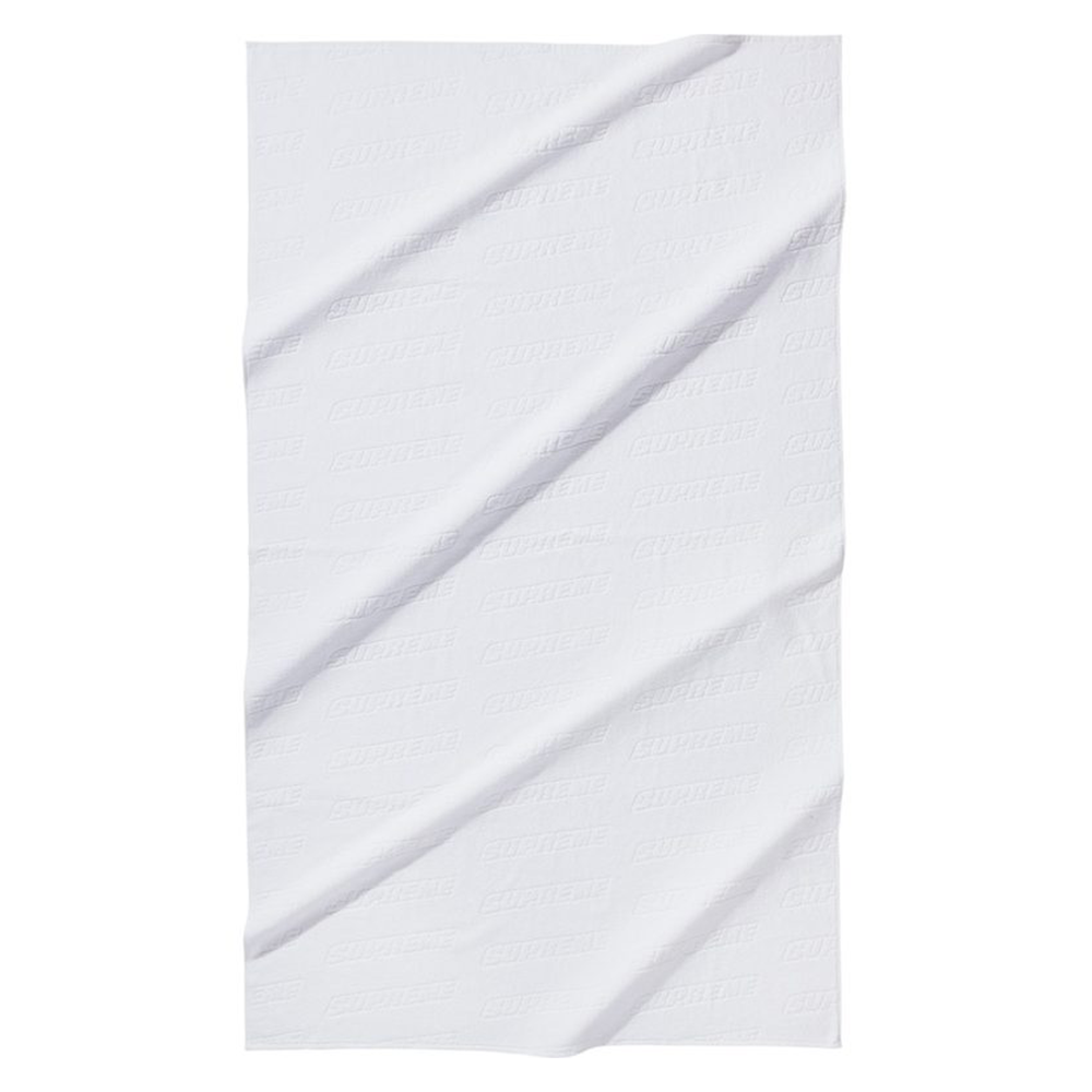 Supreme Debossed Logo Beach Towel White