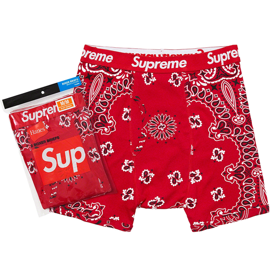 Supreme Hanes Bandana Boxer Briefs (2 Pack) Red
