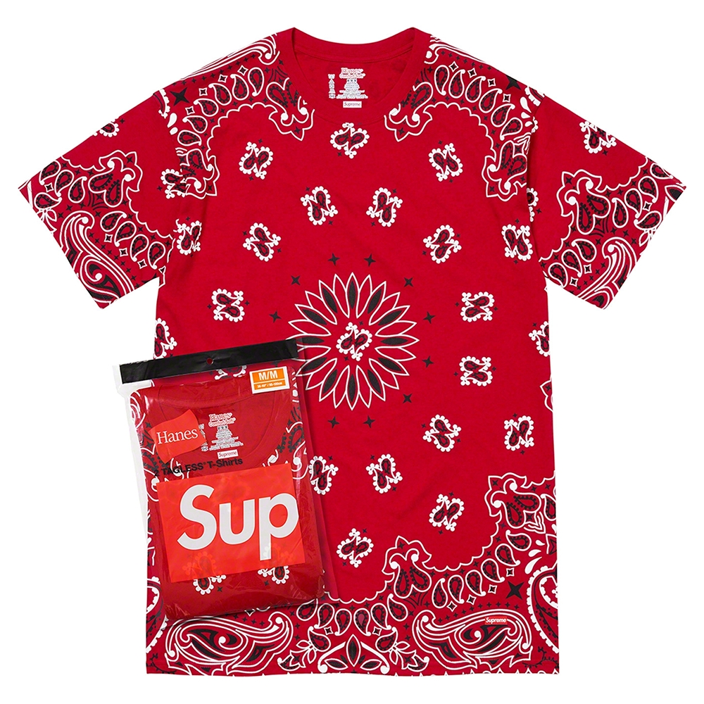 Supreme Hanes Bandana Tagless Tees (2 Pack) Red
