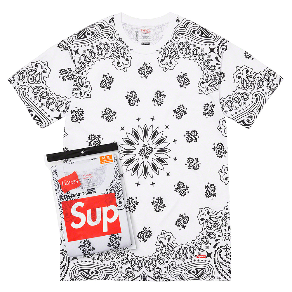 Supreme Hanes Bandana Tagless Tees (2 Pack) White