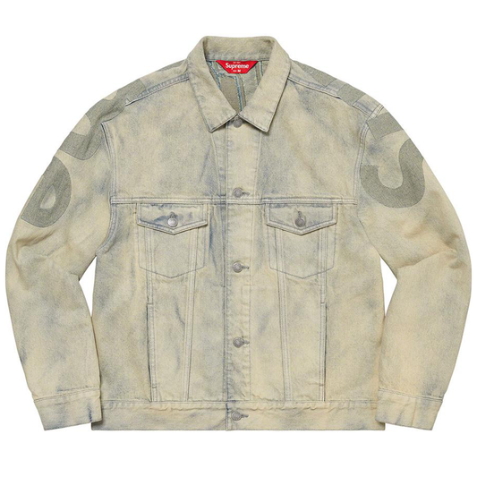 Supreme Inset Logo Denim Trucker Jacket Dirty
