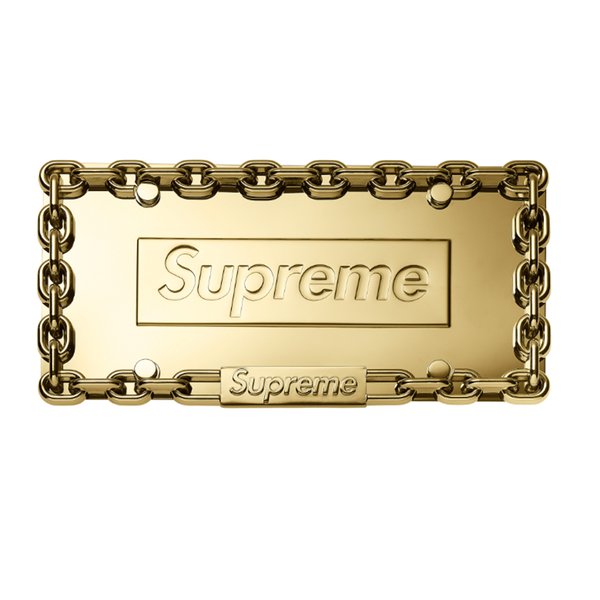 Supreme license plate gold Clearance