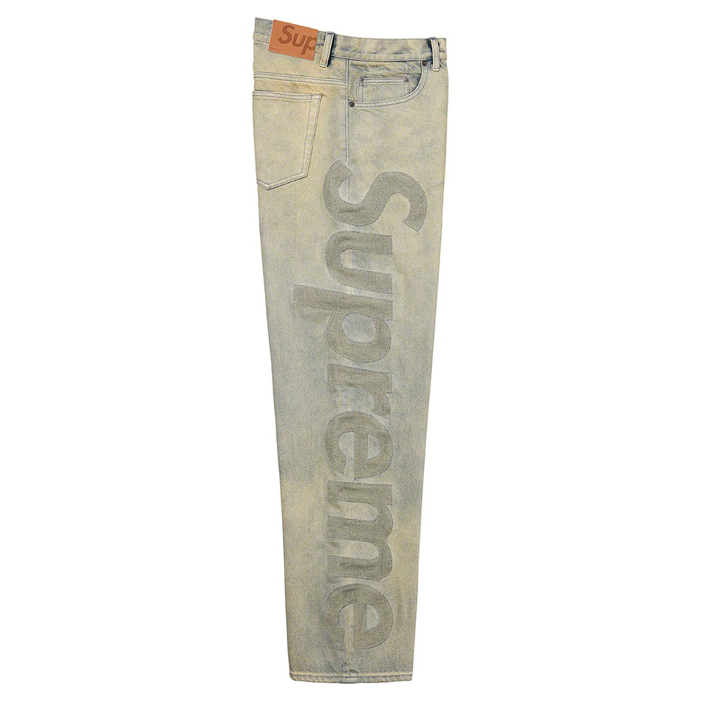 Supreme Inset Logo Jean Dirty chananofficial